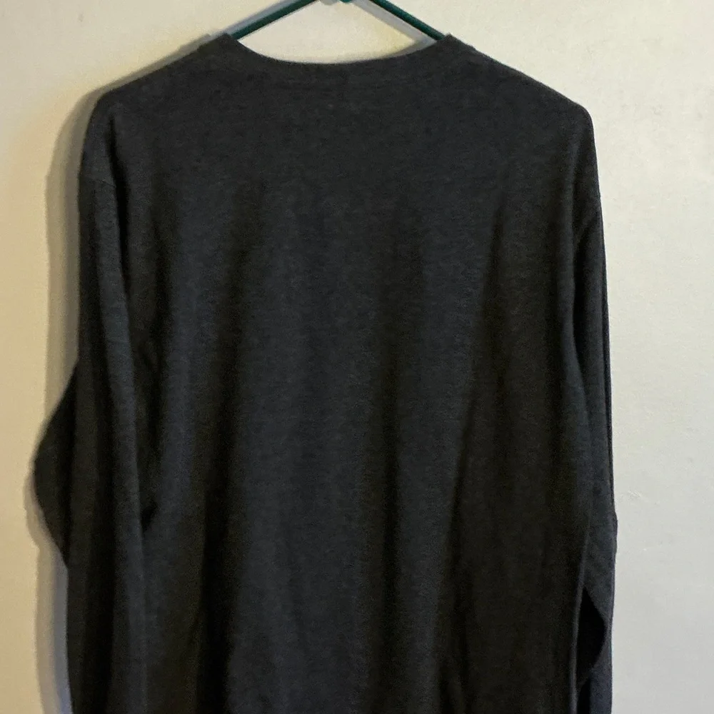 Carhartt Men's Charcoal Long Sleeve Tee with Gold Logo - Picture 4 of 5